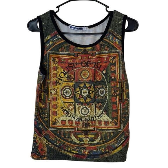 House of Blues Mandala Graphic Tank Top Size XL Festival Y2K Boho Psychedelic - Picture 1 of 6